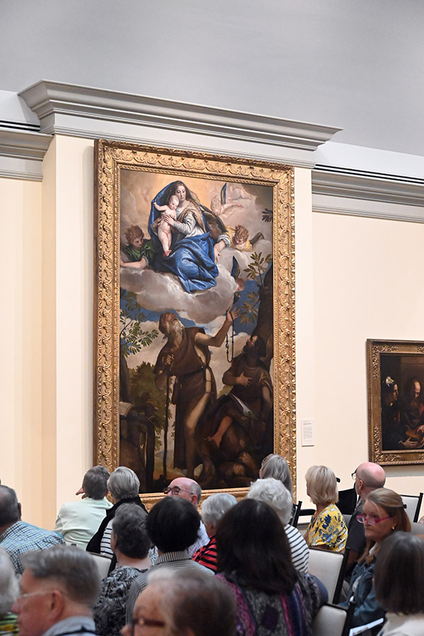 The virgin and child with angels appearing to saints anthony abbot and paul by paulo veronese